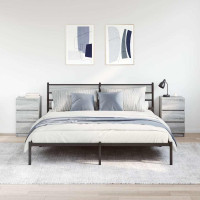 Produktbild för Sängbord med 3 lådor 2 st grå Sonoma 39x35x65 cm