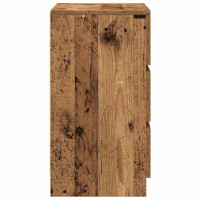 Produktbild för Sängbord med 3 lådor 2 st gammalt trä 39x35x65 cm