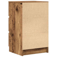 Produktbild för Sängbord med 3 lådor 2 st gammalt trä 39x35x65 cm