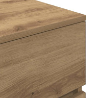 Produktbild för Sängbord med 3 lådor hantverksmässig ek 39x35x65 cm
