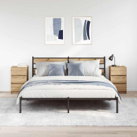 Produktbild för Sängbord med 3 lådor 2 st hantverksmässig ek 39x35x65 cm