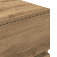 Produktbild för Sängbord med 3 lådor 2 st hantverksmässig ek 39x35x65 cm