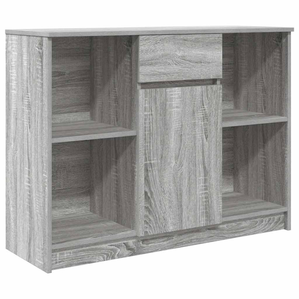 Produktbild för Skänk med låda grå sonoma 101x35x76 cm konstruerat trä