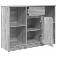 Produktbild för Skänk med låda grå sonoma 101x35x76 cm konstruerat trä