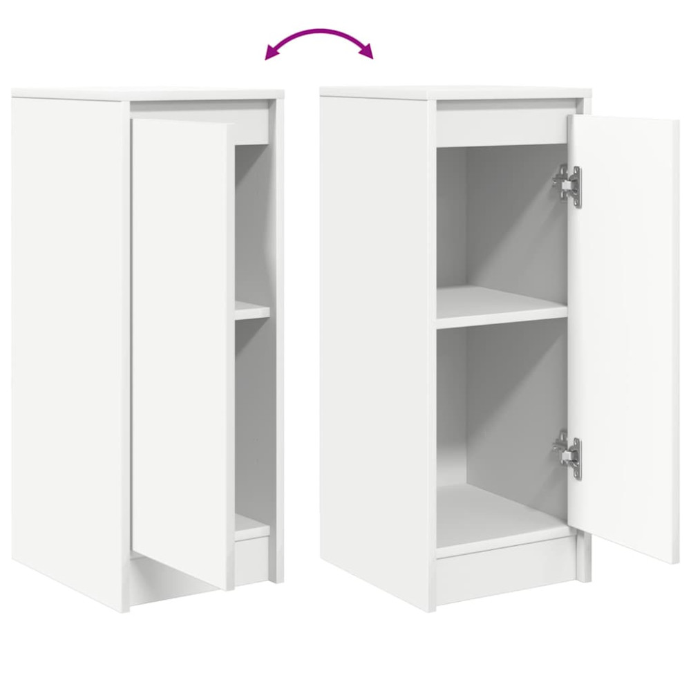 Produktbild för Skänk vit 29,5x34x76 cm konstruerat trä