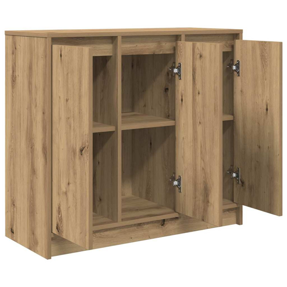 Produktbild för Skänk hantverksmässig ek 85x34x76 cm konstruerat trä