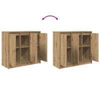 Produktbild för Skänk hantverksmässig ek 85x34x76 cm konstruerat trä