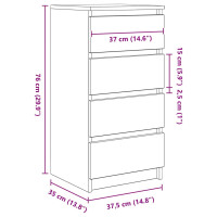 Produktbild för Skänk Sonoma ek 37,5x35x76 cm konstruerat trä