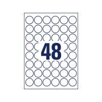 Produktbild för Etikett AVERY papper Ø30mm vit 480/fp