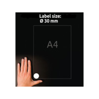 Produktbild för Etikett AVERY papper Ø30mm vit 480/fp