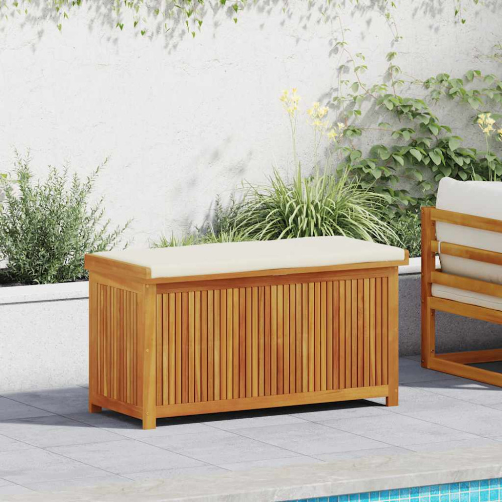 Produktbild för Kuddlåda utomhus 113x50x60,5 cm massivt trä akacia