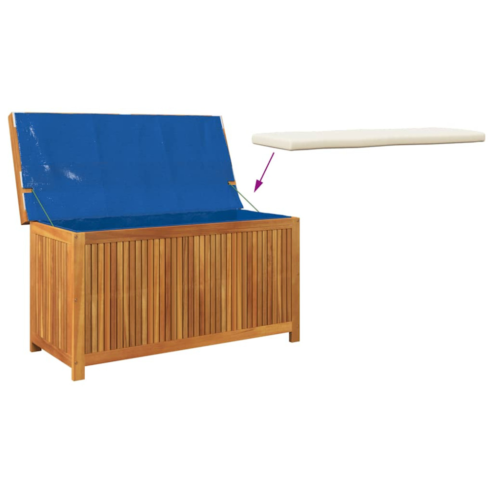 Produktbild för Kuddlåda utomhus 113x50x60,5 cm massivt trä akacia