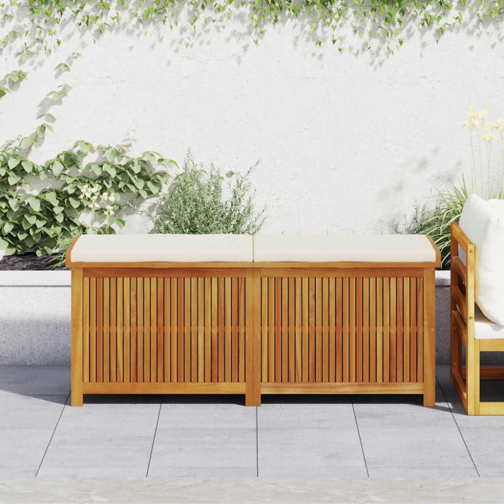 Produktbild för Kuddlåda utomhus 150x50x60,5 cm massivt trä akacia