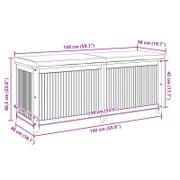 Produktbild för Kuddlåda utomhus 150x50x60,5 cm massivt trä akacia
