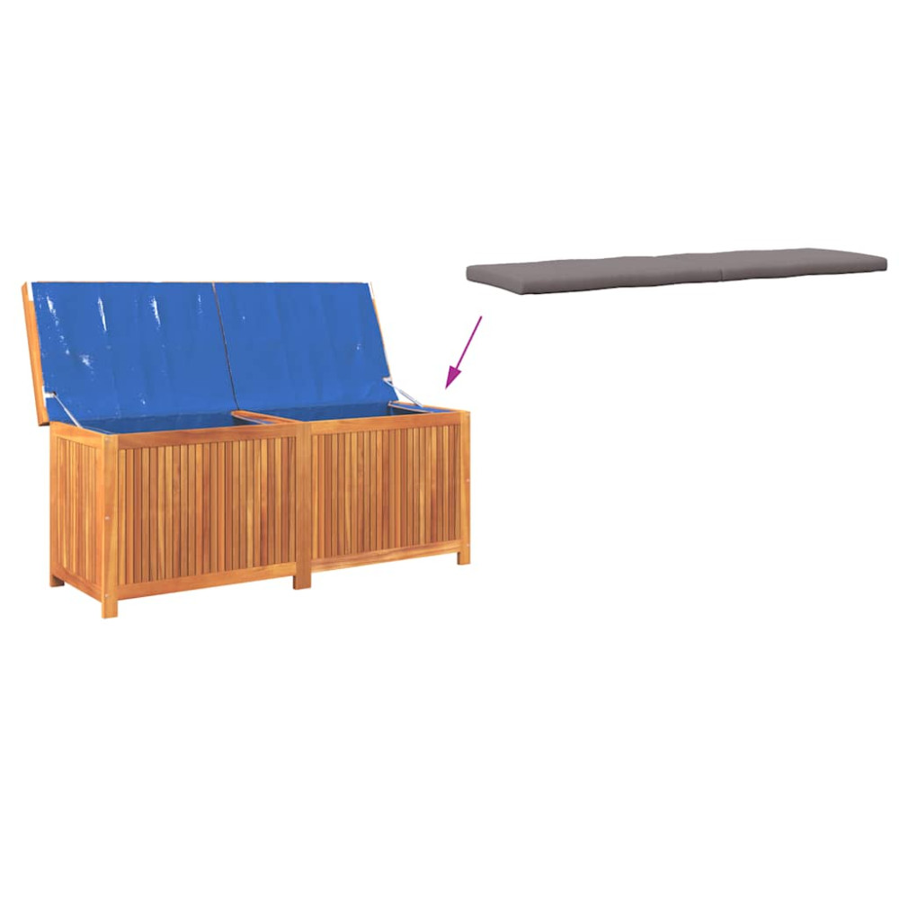 Produktbild för Kuddlåda utomhus 150x50x60,5 cm massivt trä akacia