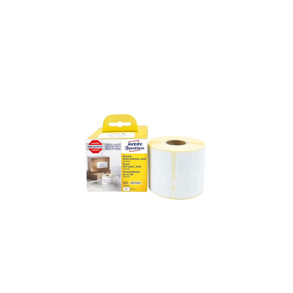 Produktbild för Etikett AVERY på rulle 101x54mm 220/fp