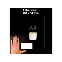 Produktbild för Etikett AVERY på rulle 101x54mm 220/fp