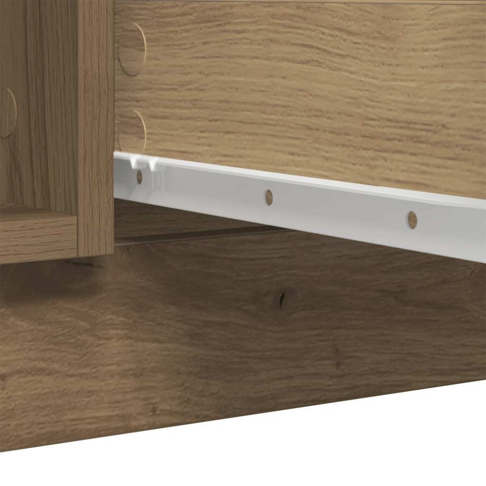 Produktbild för Skänk med lådor hantverksmässig ek 100,5x35x98,5 cm