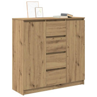Produktbild för Skänk med lådor hantverksmässig ek 100,5x35x98,5 cm