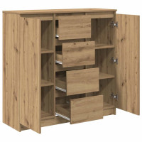 Produktbild för Skänk med lådor hantverksmässig ek 100,5x35x98,5 cm