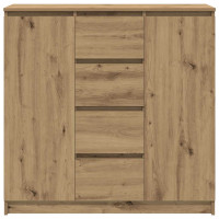 Produktbild för Skänk med lådor hantverksmässig ek 100,5x35x98,5 cm