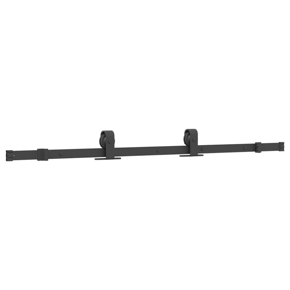 Produktbild för Skjutdörr med beslag svart 76x205 cm härdat glas