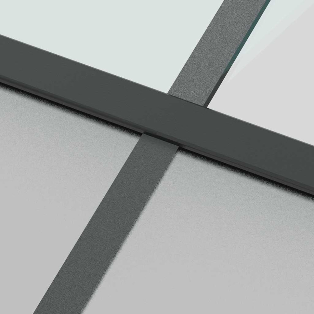 Produktbild för Skjutdörr med beslag svart 76x205 cm härdat glas