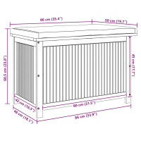 Produktbild för Kuddlåda utomhus 90x50x60,5 cm massivt trä akacia