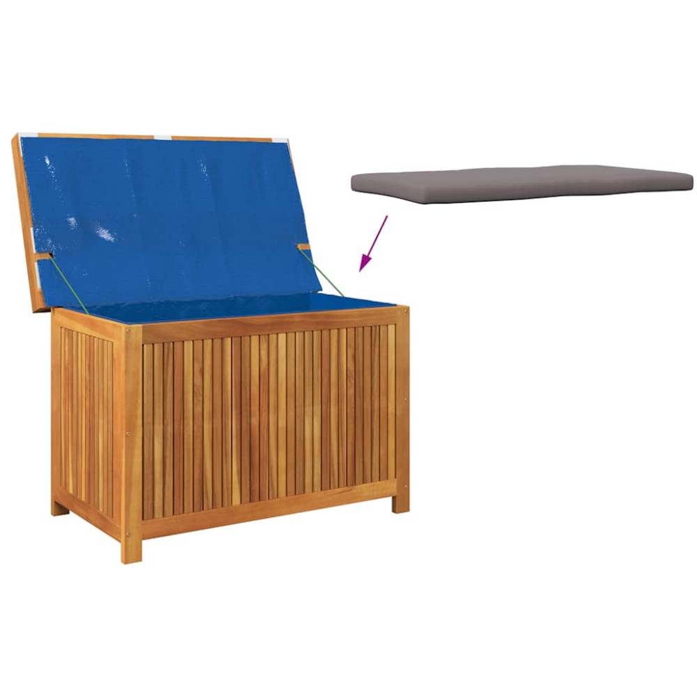Produktbild för Kuddlåda utomhus 90x50x60,5 cm massivt trä akacia