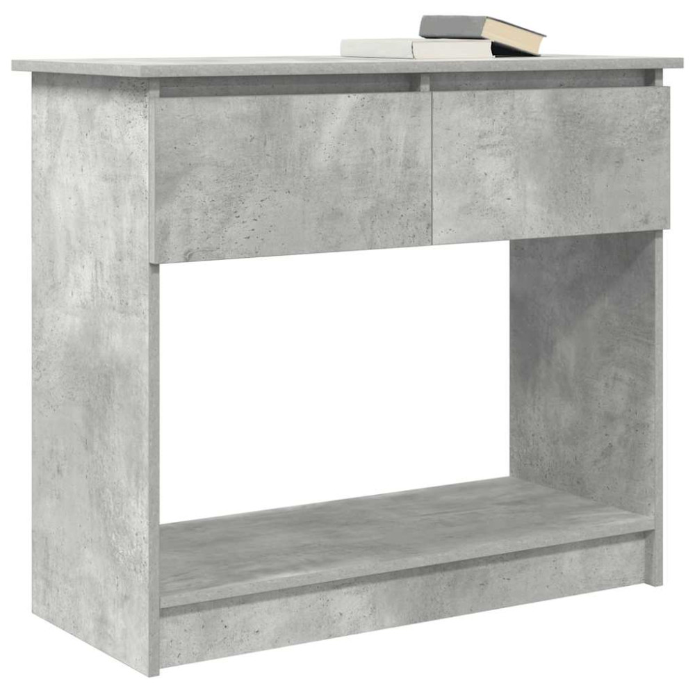 Produktbild för Avlastningsbord med lådor betonggrå 85,5x38,5x74,5 cm