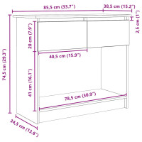 Produktbild för Avlastningsbord med lådor rökt ek 85,5x38,5x74,5 cm