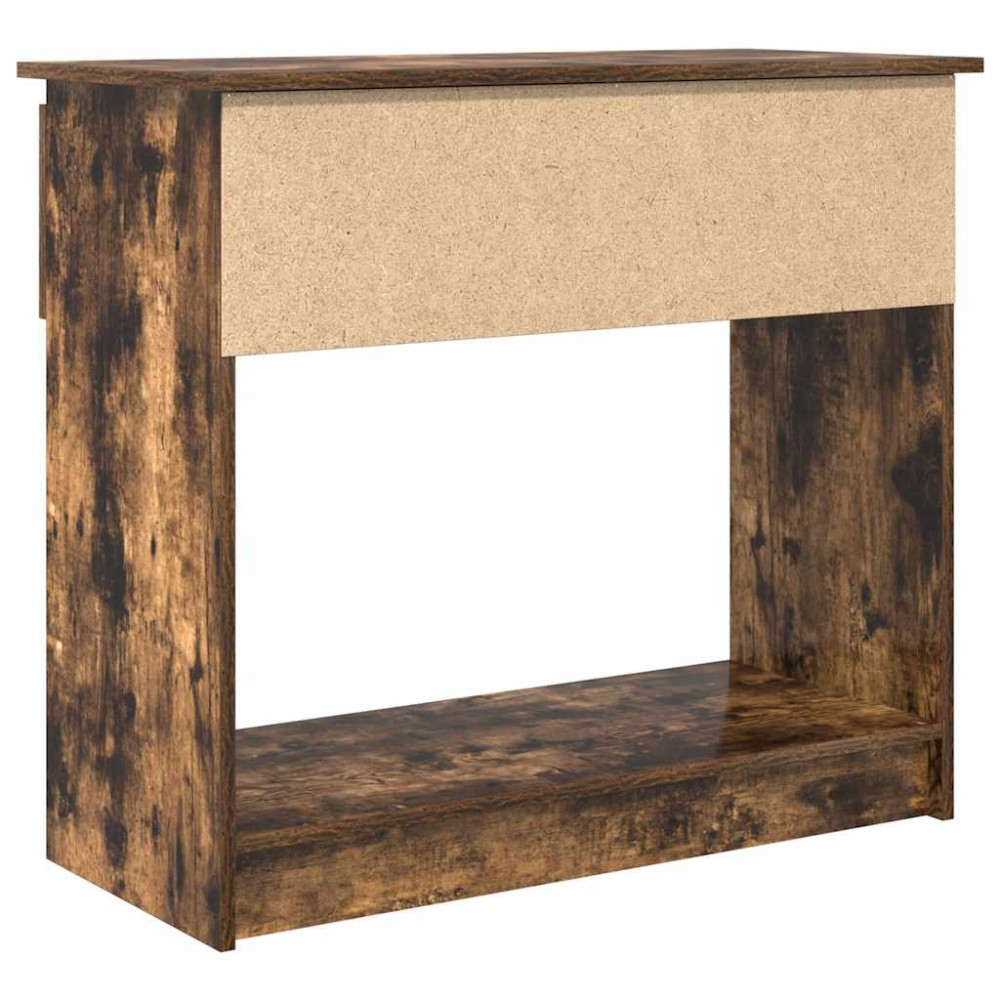 Produktbild för Avlastningsbord med lådor rökt ek 85,5x38,5x74,5 cm