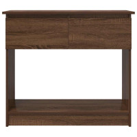 Produktbild för Avlastningsbord med lådor brun ek 85,5x38,5x74,5 cm
