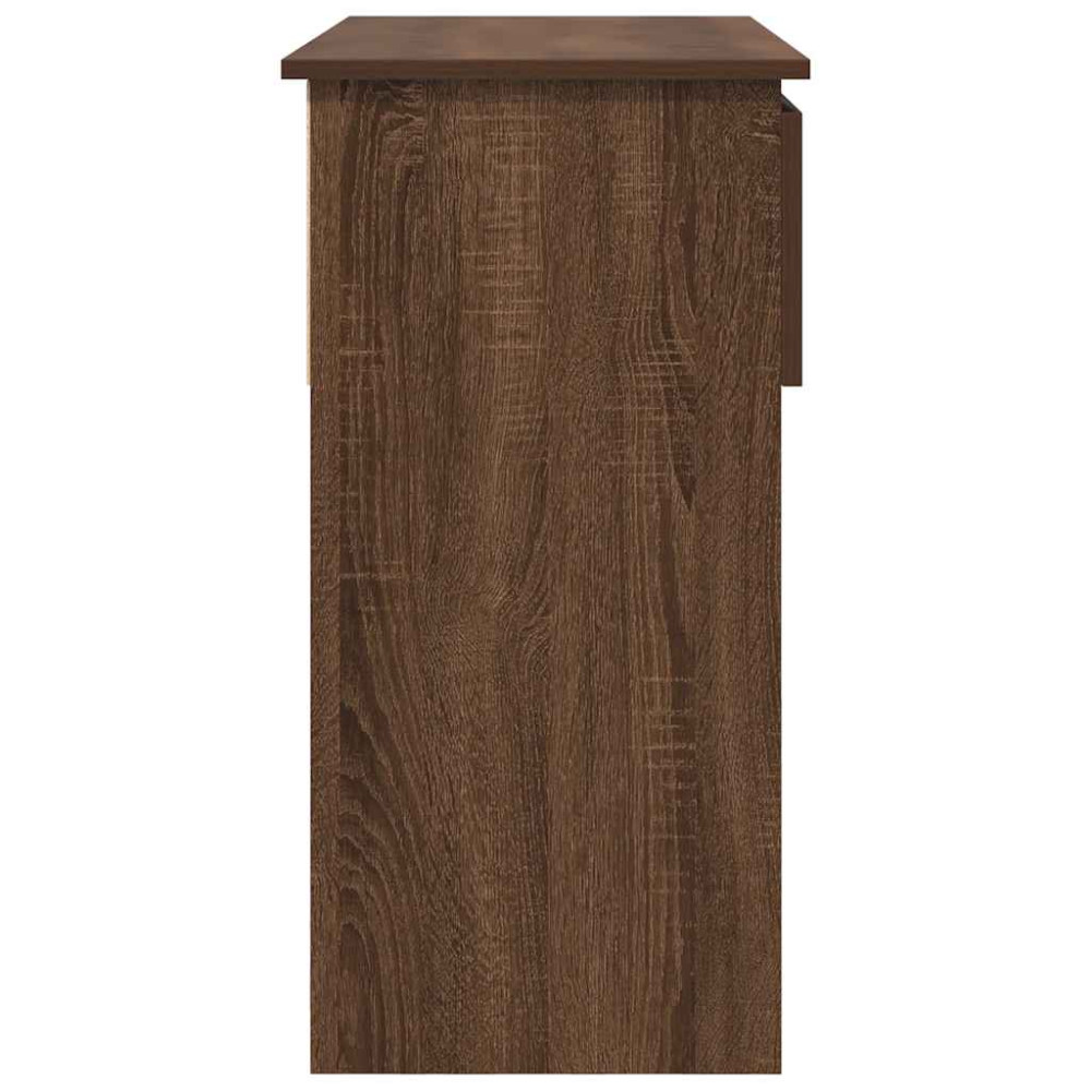 Produktbild för Avlastningsbord med lådor brun ek 85,5x38,5x74,5 cm