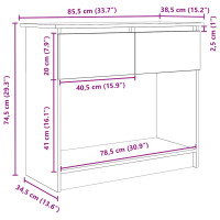 Produktbild för Avlastningsbord med lådor gammalt trä 85,5x38,5x74,5 cm