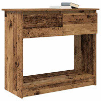 Produktbild för Avlastningsbord med lådor gammalt trä 85,5x38,5x74,5 cm