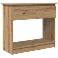 Produktbild för Avlastningsbord med lådor hantverksmässig ek 85,5x38,5x74,5 cm