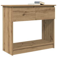 Produktbild för Avlastningsbord med lådor hantverksmässig ek 85,5x38,5x74,5 cm