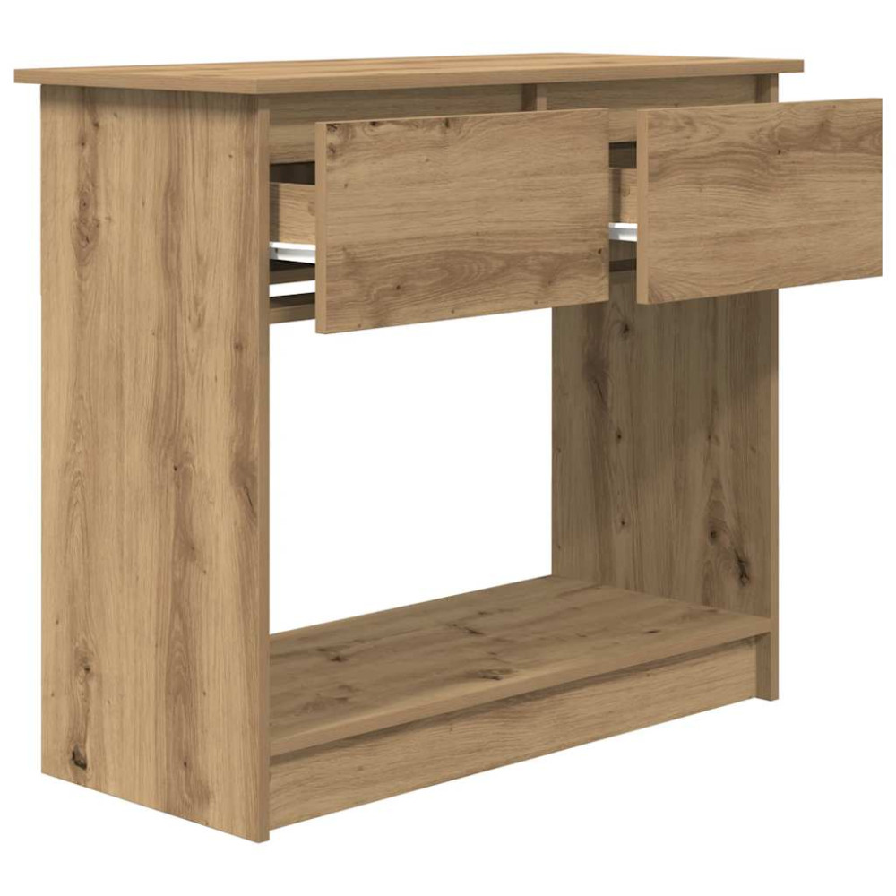 Produktbild för Avlastningsbord med lådor hantverksmässig ek 85,5x38,5x74,5 cm