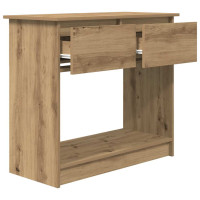 Produktbild för Avlastningsbord med lådor hantverksmässig ek 85,5x38,5x74,5 cm