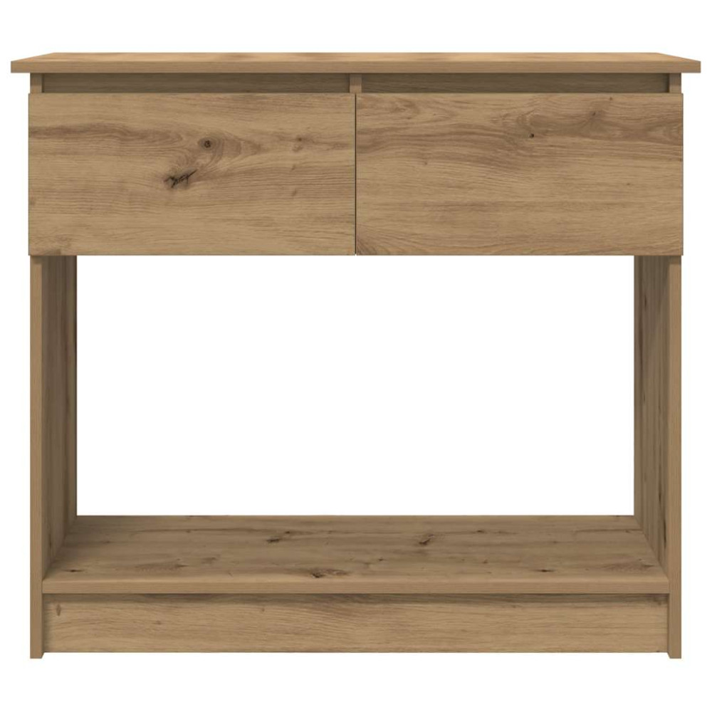 Produktbild för Avlastningsbord med lådor hantverksmässig ek 85,5x38,5x74,5 cm