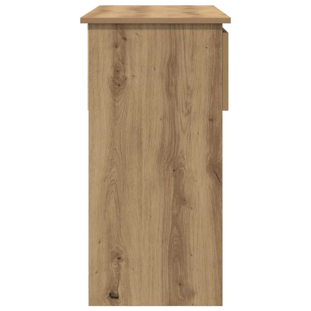 Produktbild för Avlastningsbord med lådor hantverksmässig ek 85,5x38,5x74,5 cm