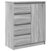 Produktbild för Skänk med lådor grå sonoma 71x35x84 cm konstruerat trä