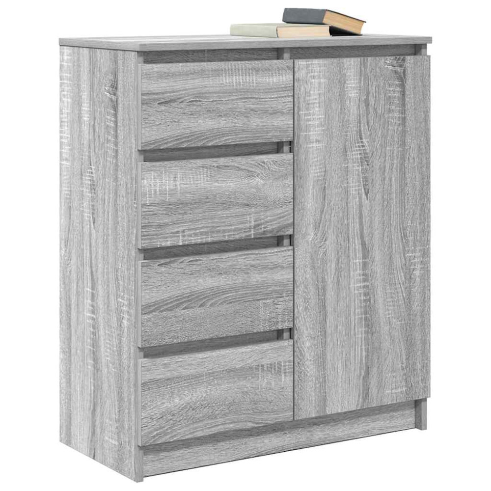 Produktbild för Skänk med lådor grå sonoma 71x35x84 cm konstruerat trä