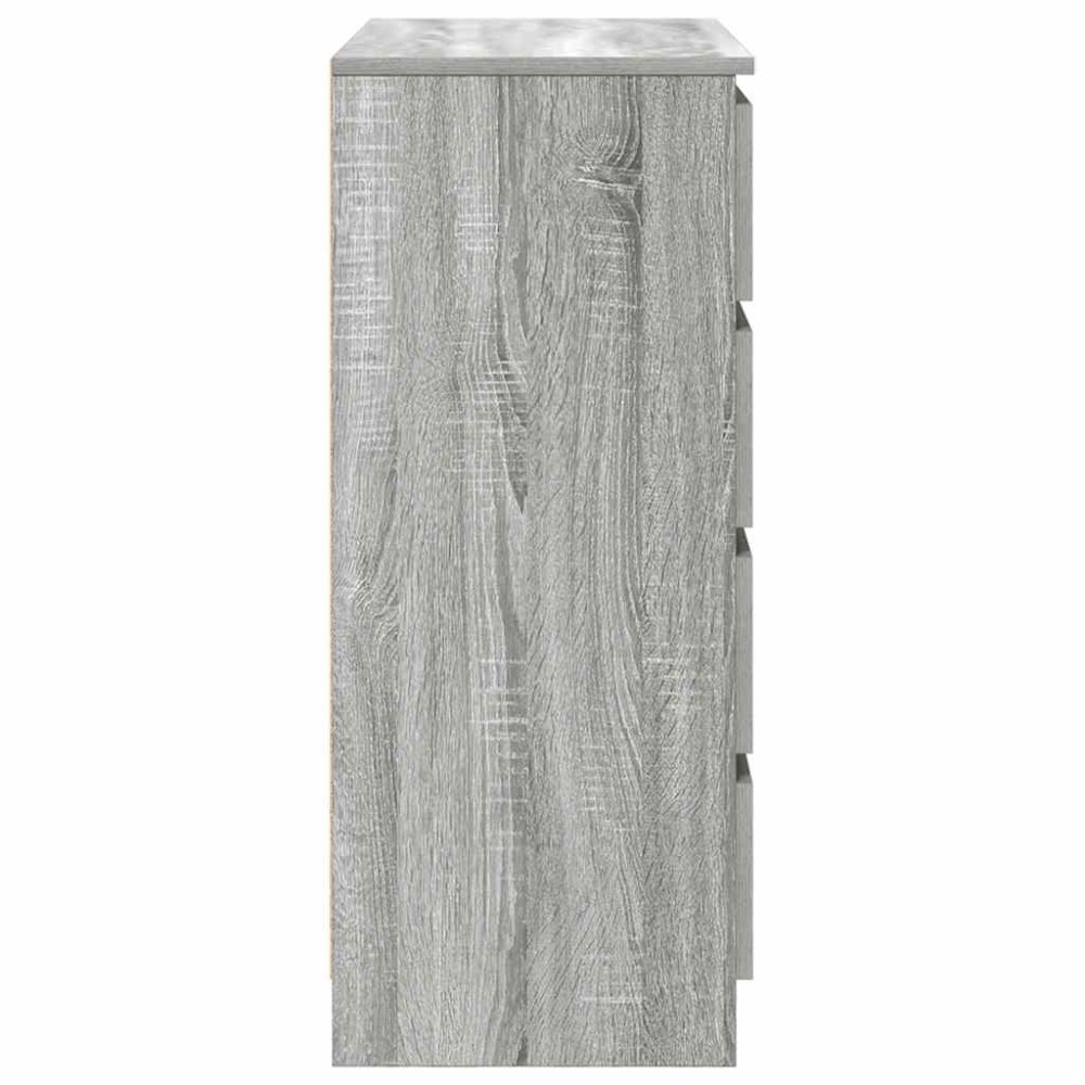 Produktbild för Skänk med lådor grå sonoma 71x35x84 cm konstruerat trä