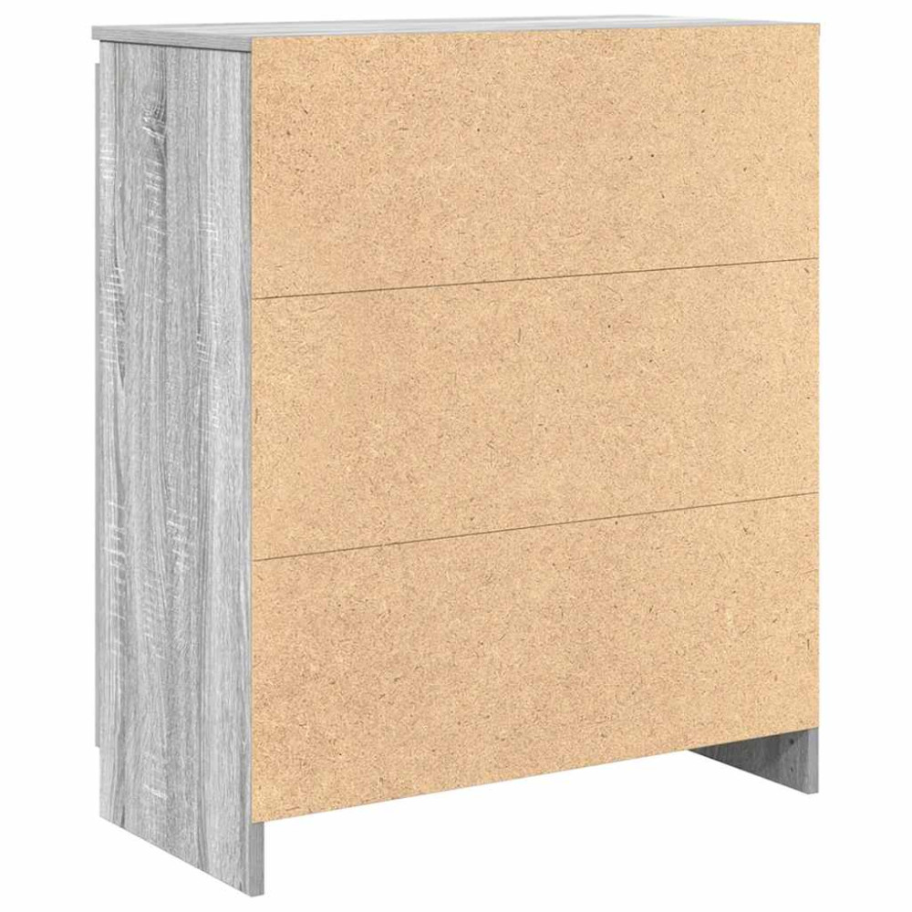 Produktbild för Skänk med lådor grå sonoma 71x35x84 cm konstruerat trä