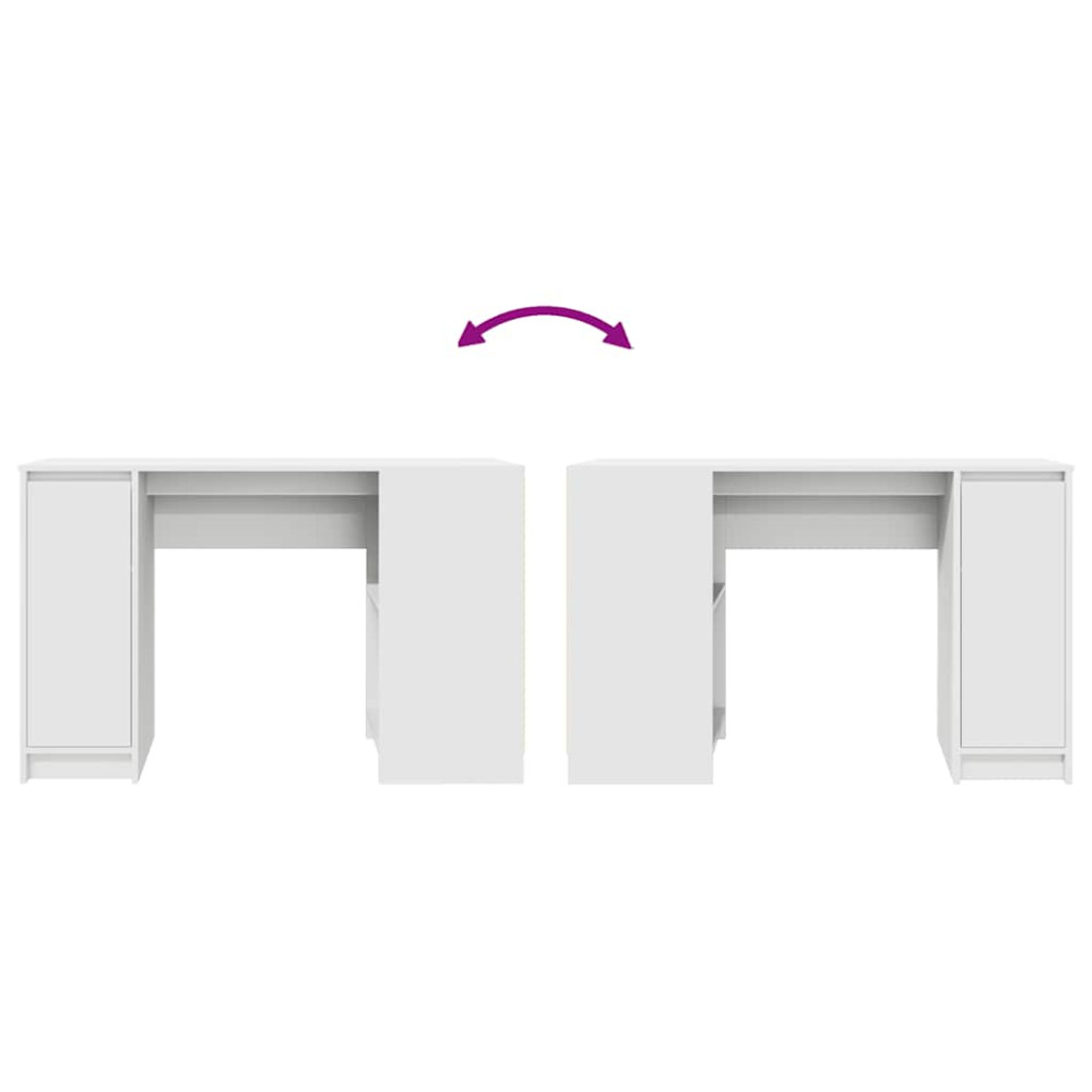 Produktbild för Skrivbord vit 120x42x76 cm konstruerat trä