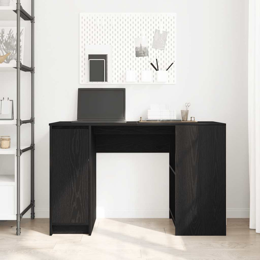 Produktbild för Skrivbord svart ek 120x42x76 cm konstruerat trä