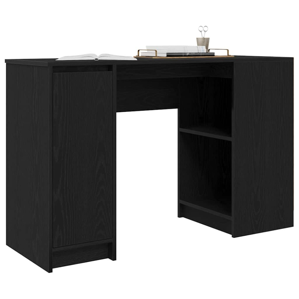 Produktbild för Skrivbord svart ek 120x42x76 cm konstruerat trä