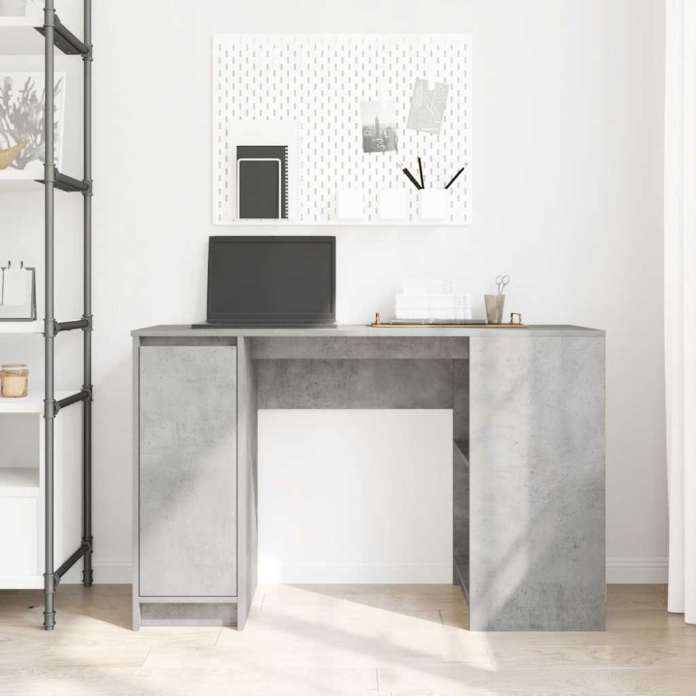 Produktbild för Skrivbord betonggrå 120x42x76 cm konstruerat trä